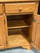 OAK TWO PIECE HUTCH 66"X18"X81"