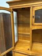 TWO PIECE LIGHTED HUTCH WITH 66"X19"X82"