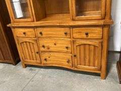 TWO PIECE LIGHTED HUTCH WITH 66"X19"X82"