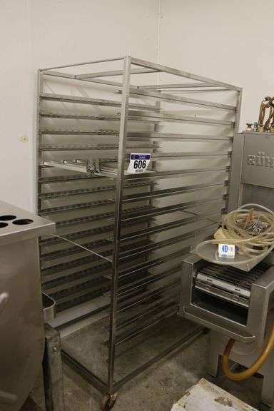INDUSTRIAL STAINLESS STEEL ROLLING RACK - 30" X 46" X 78"