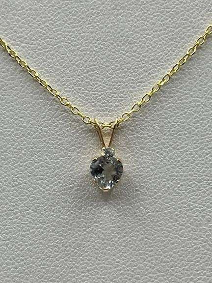 10KT YELLOW GOLD NATURAL LEMON QUARTZ (1CT)HEART SHAPED PENDANT WITH GOLD PLATED STERLING SILVER CHAIN
