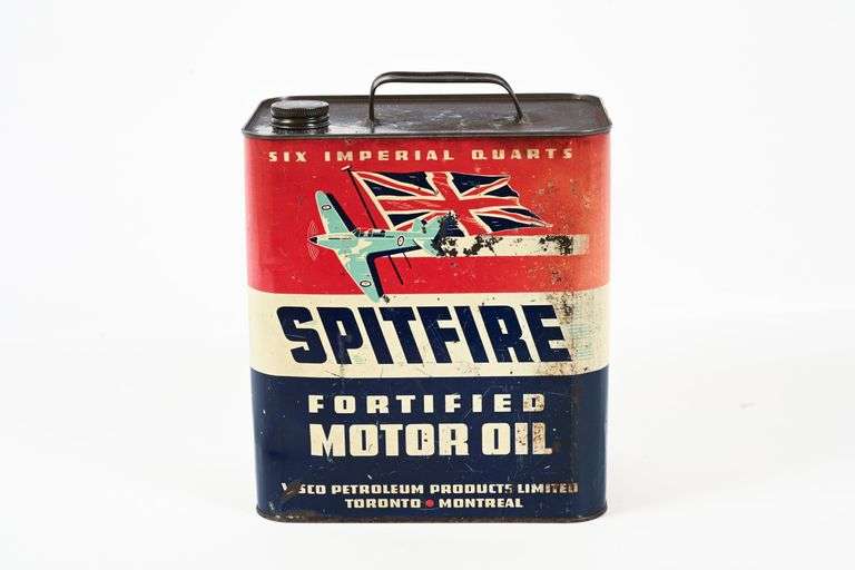 SPITFIRE FORTIFIED MOTOR OIL SIX IMPERIAL QUART CAN - Shackelton ...