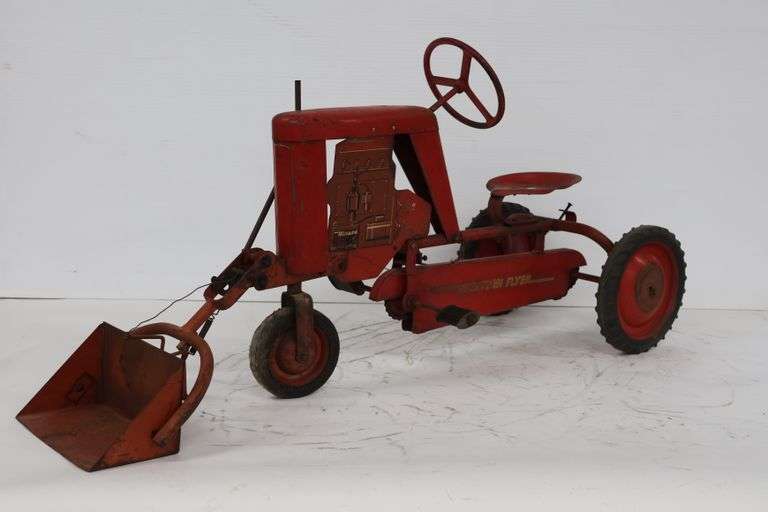 RARE WESTERN FLYER WIZARD CHAIN DRIVE PEDAL TRACTOR WITH LOADER ...