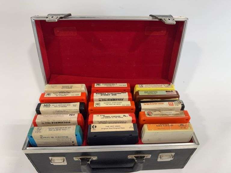 GROUP OF EIGHT TRACK CASSETTTES AND CASE - Shackelton Auctions Inc.