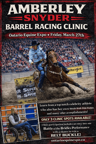 BARREL RACING CLINIC WITH AMBERLRY SNYDER - FRIDAY MARCH 27TH @ 10:30AM