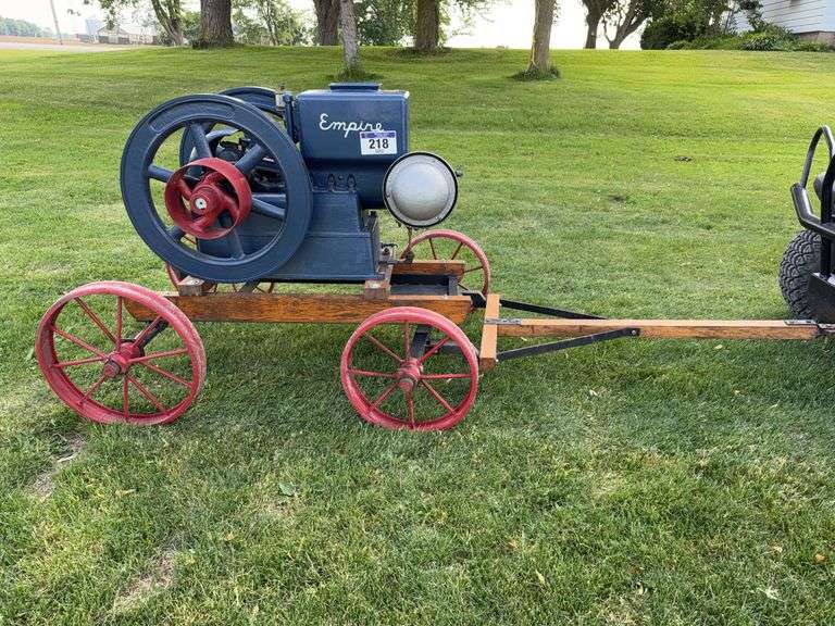 EMPIRE 5 H.P. STATIONARY ENGINE & CART - Shackelton Auctions Inc.