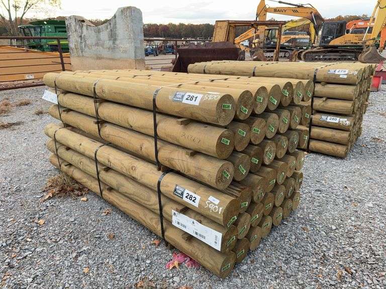 (21) 6" x 8' Treated Perfect Round Posts - Witcher Farms Inc
