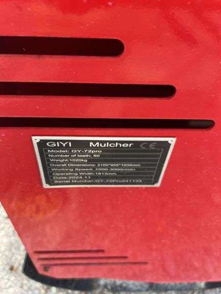 Unused GIYI Skid Steer Q/A Mulcher