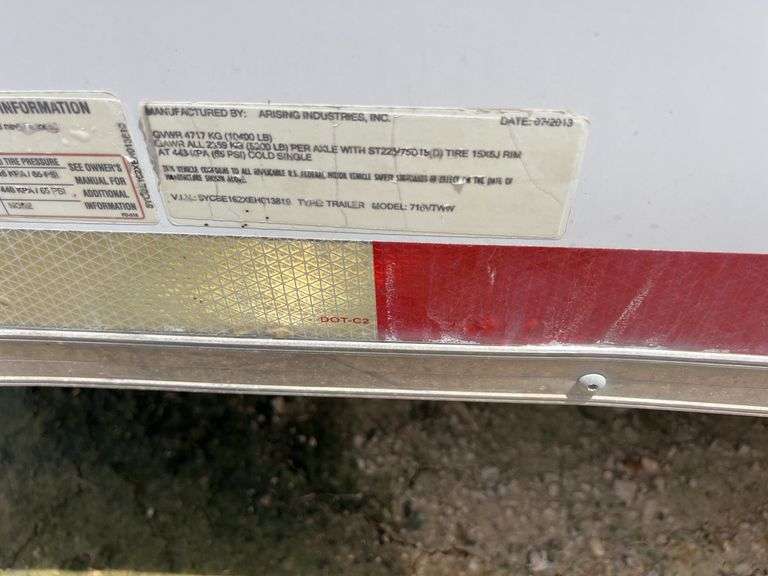 2014 Arising 80" x 16' T/A Enclosed Trailer