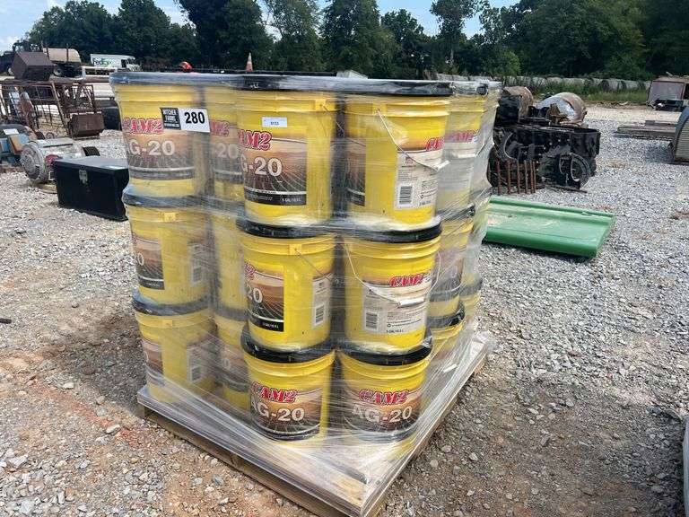 Pallet of 42 Buckets Hydraulic Fluid