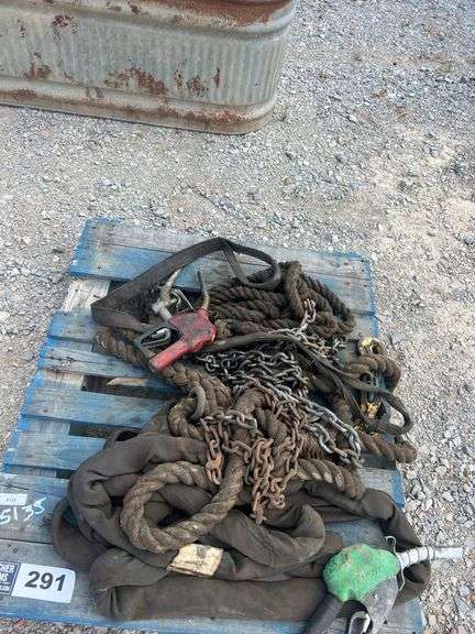 Pallet of Misc. Fuel Nozzles, Chains & Slings