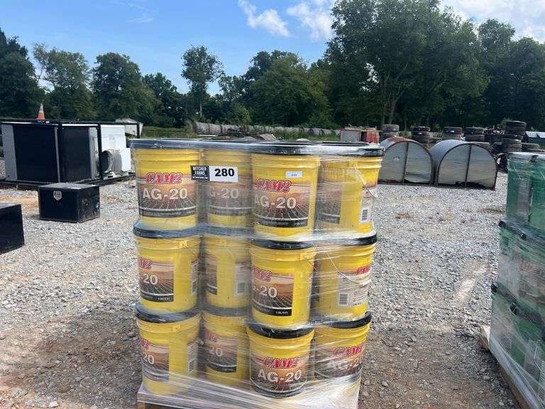 Pallet of 42 Buckets Hydraulic Fluid