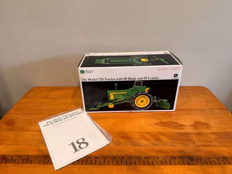 Precision Classics John Deere 720 tractor with 80 Blade and 45 Loader includes #18 Production Book