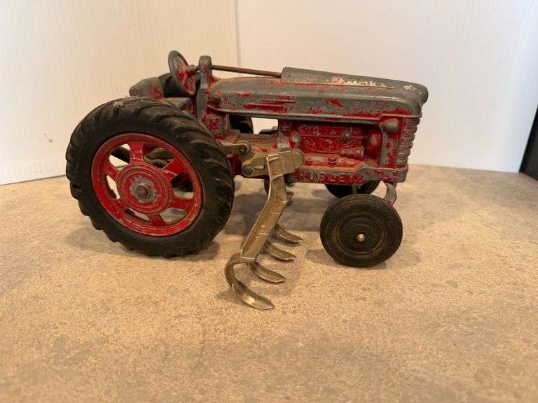 Hubley Metal Tractor with Mounted Cultivator