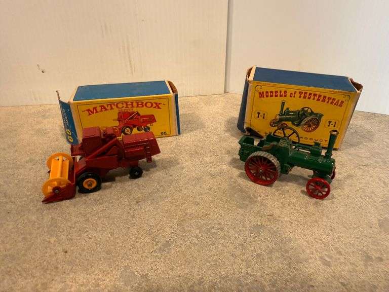 2- Matchbox Tractor and Combine in original boxes