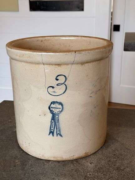 3-gallon size Stoneware Crock, Buckeye Pottery Co, Macomb, Ill