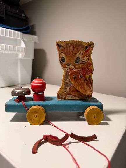 1960s Fisher Price Cat & Bell Pull Toy