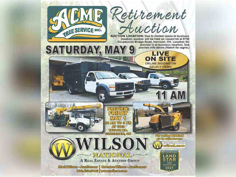 ACME Tree Service Inc Retirement Auction