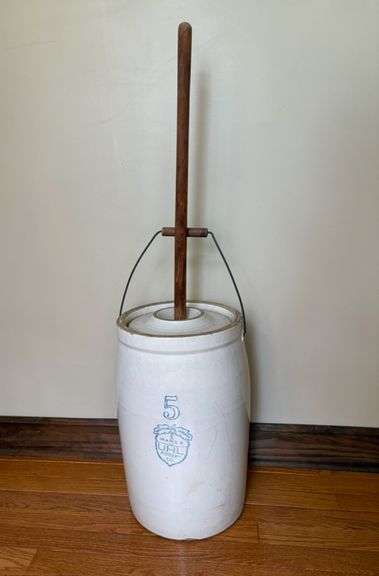Antique Stoneware Butter Churn - Crock 17 Inches High