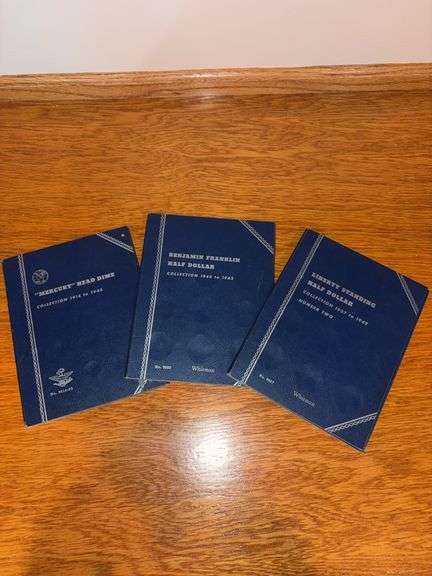 Three Empty Coin Collector Books