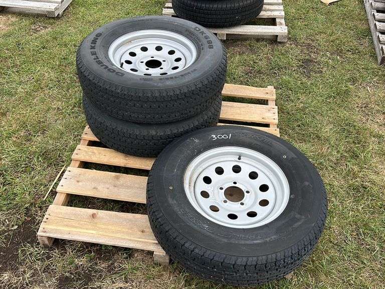 TRAILERMASTER ST225/75R15 TIRE ON 5 BOLT RIM, Approx. 1, DOUBLE KING