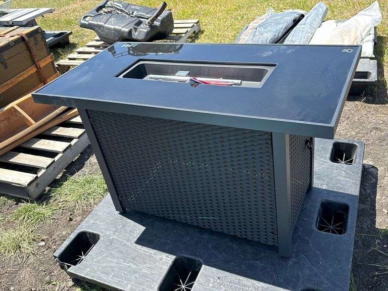 Glass Top fire Table * Missing Parts* Wild Rose Auction Services