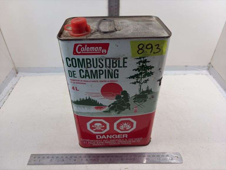 Coleman Camping Lantern fuel, 1/2 full, approx 7x10x4"