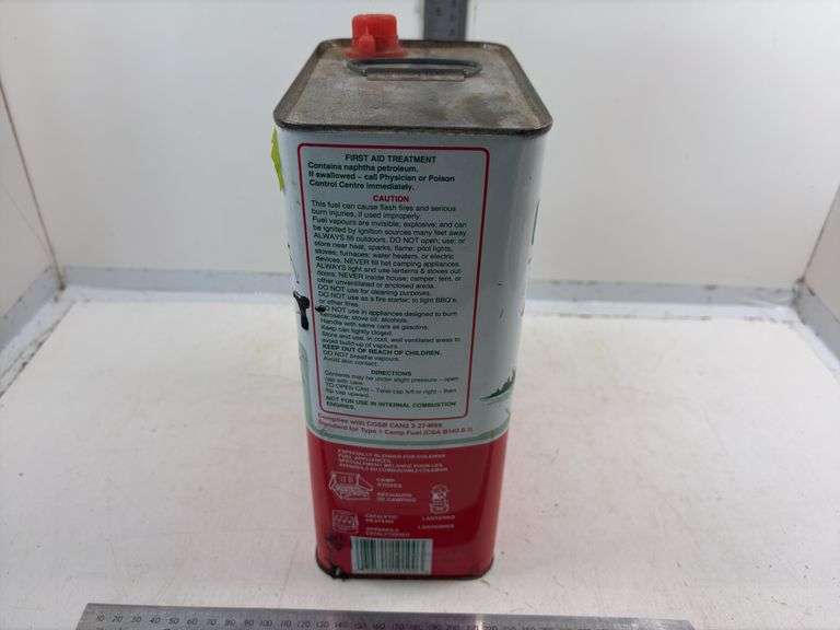 Coleman Camping Lantern fuel, 1/2 full, approx 7x10x4"