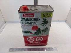Coleman Camping Lantern fuel, 1/2 full, approx 7x10x4"
