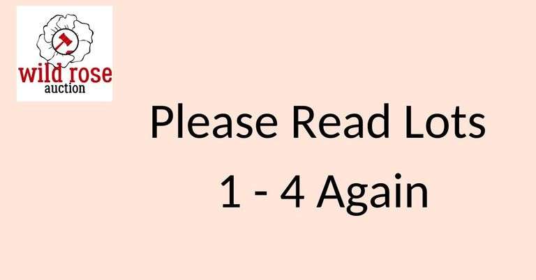 Please Read Lots 1 - 4