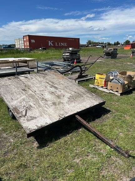 Homebuilt Deck Trailer Plydeck Approx. 77'' x 72'', 2 - 16'' Pneu Tires, 1 7/8 Coupler *Unreserved*