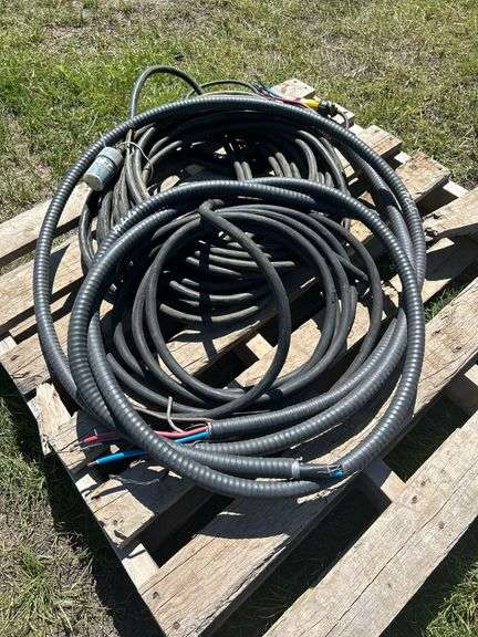 Cables (approx 5), 120v extension, 2 shielded armor 3 phase 50a, 1 30a extension, 1 30a cable, *Unreserved*
