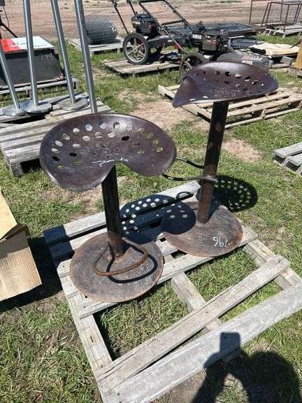 2 Tractor Seat Stools; 1 - 25"H, 1- 30" H, *Unreserved*