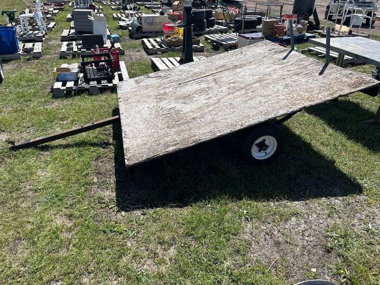 Homebuilt Deck Trailer Plydeck Approx. 77'' x 72'', 2 - 16'' Pneu Tires, 1 7/8 Coupler *Unreserved*