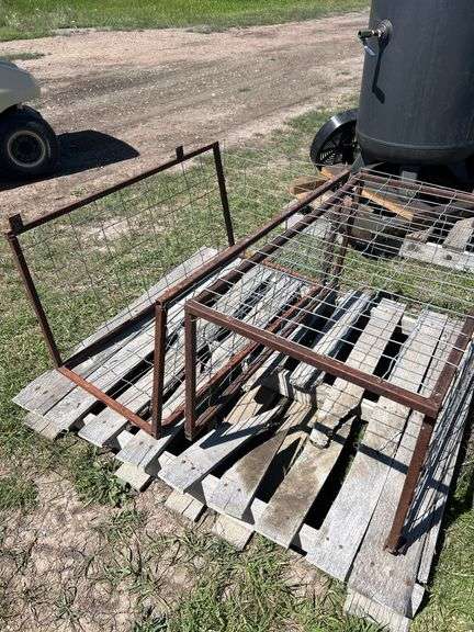 2 - Homebuilt Steel Frames w/ wire Sides, 4x2 Mesh 3 slides, 37'' x 20'' x 20'' x 20'' Slides