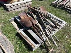 yard tolls, shovels, fork, rototiller, hacksaw, approx 11, *Unreserved*