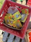 Box of Orange Safety Straps, Vest & 2 - Ratchets, Crate of misc Cabinet Hinge Sets  1-2'' Approx. 12 packs, Crate of Approx. 12 - rubber cabinet Wheels 5'' *Unreserved*