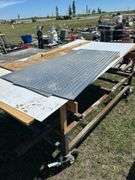 Homebuilt 2'' x 2'' Steel Rolling Frame w/ 8'' Swivel Wheels, 96'' x 48'' x wood top, 2 - 60'' Check Plates 24'' & 28'' *Unreserved*