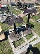 2 Tractor Seat Stools; 1 - 25"H, 1- 30" H, *Unreserved*