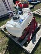 Powerfist 25 gal Sprayer w/ Princess 3 point hitch, no wheels, 2 - 60" spray arms w/ noxxles, Delavan 7802-111 2gpm  12v DC pump, *Unreserved*