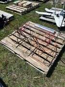 3 - Steel Planter 3'' Round x 15'' High, 2 - 30'' Boot Racks, 1 - 28'' Ornament Hanger *Unreserved*
