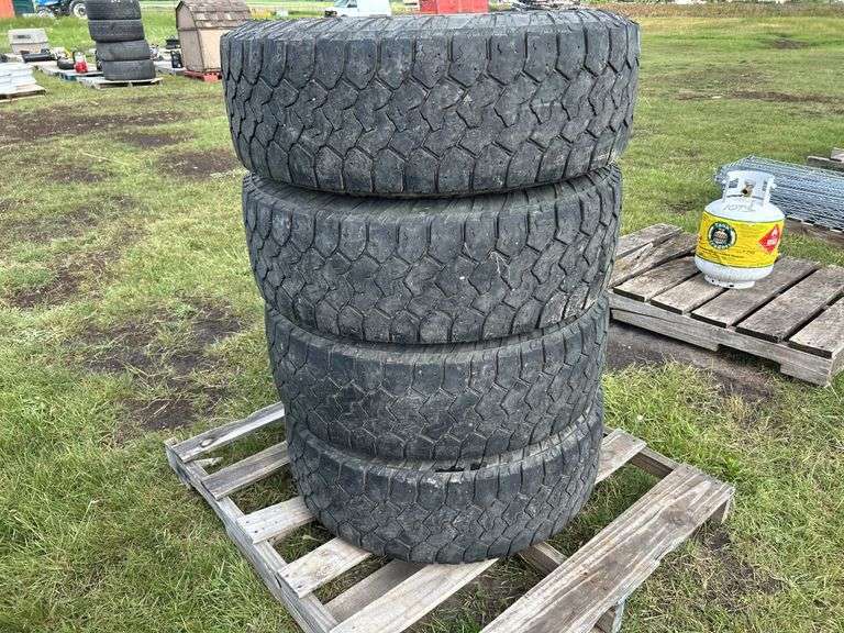 4 Toyo C/T Open Country Tires w/ rims LT 275/70R18 Chrome 8 bolt rims, Delta Chop Saw 8 1/4" compound w/ blade, model 36040, *Unreserved*