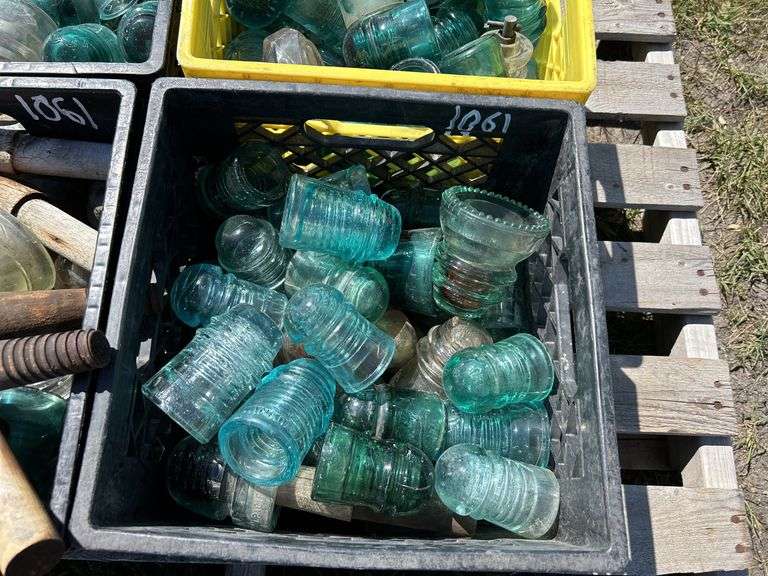 4 Crates of Glass Insulators, approx 100, *Unreserved*