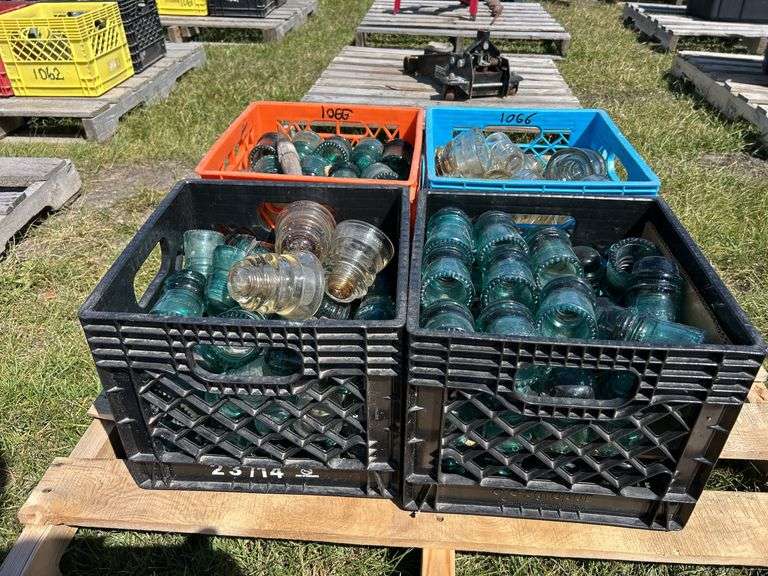 4 Crates of Glass Insulators, approx 150, *Unreserved*