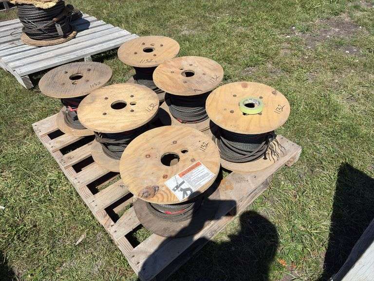 6 Spools of steel cable 3/8", *Unreserved*