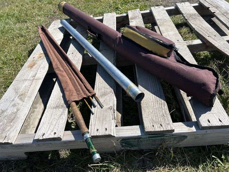 Protac Fishing Rod case w/ dry fly special wood rod, *Unreserved*