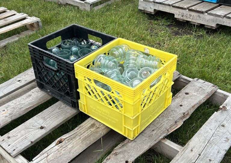 2 Crates of Glass Insulators, approx 60, *Unreserved*