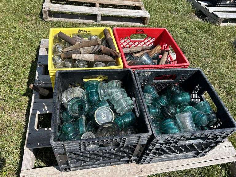 4 Crates of Glass Insulators, approx 120, *Unreserved*