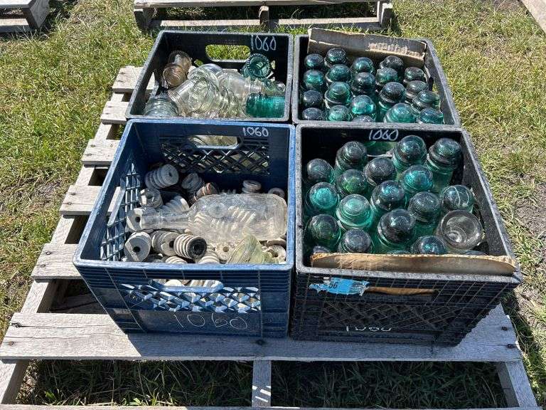 4 Crates of Glass & Ceramic Insulators, approx 150, *Unreserved*