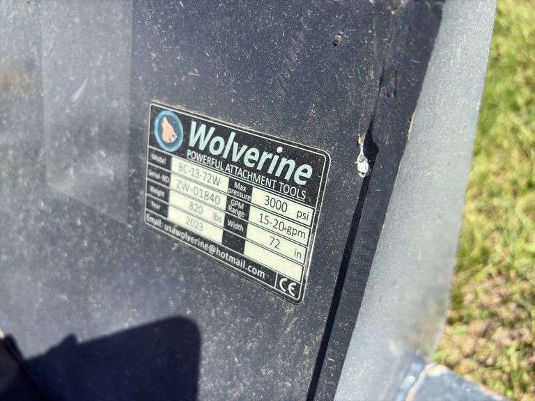 2023 Wolverine Brush cutter Skid steer attachment, Hydraulic drive, *Unreserved*